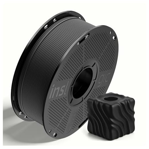 Inslogic Matte PLA Filament 1.75mm 3D Printer Filament, Fine Matte Texture & High Precision, Dimensional Accuracy +/- 0.02mm, 1kg Spool (2.2lbs) Fit Most FDM 3D Printers, Black
