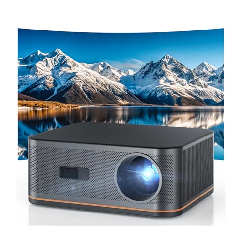 Tageslicht Beamer 4K [1500ANSI/KI-Autofokus/Trapezkorrektur] 38000 Lumen Full HD Beamer mit WiFi 6...