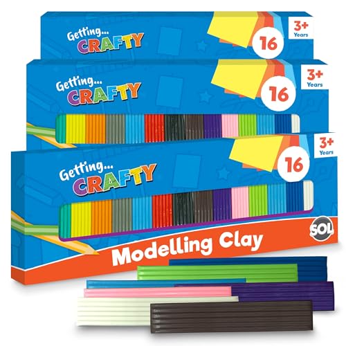 SOL 3pk Modelling Clay for Kids - 16 Assorted Colours Soft Clay