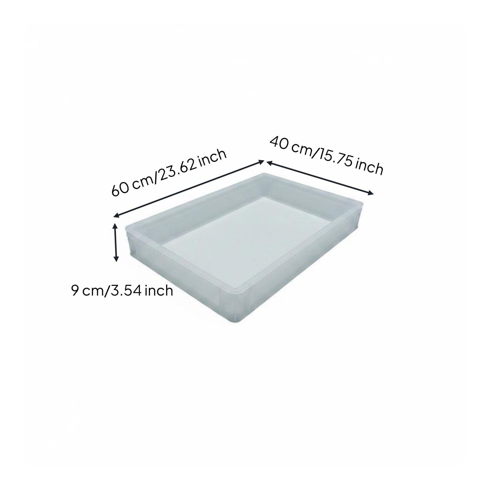Cassetta Lievitazione Impasto Pizza Impilabile Contenitore Lievitazione Preparazione Rapida da Pulire Cassetta Portaimpasto per Pizzaioli, Bianco, Extra Grande 650 455 160mm
