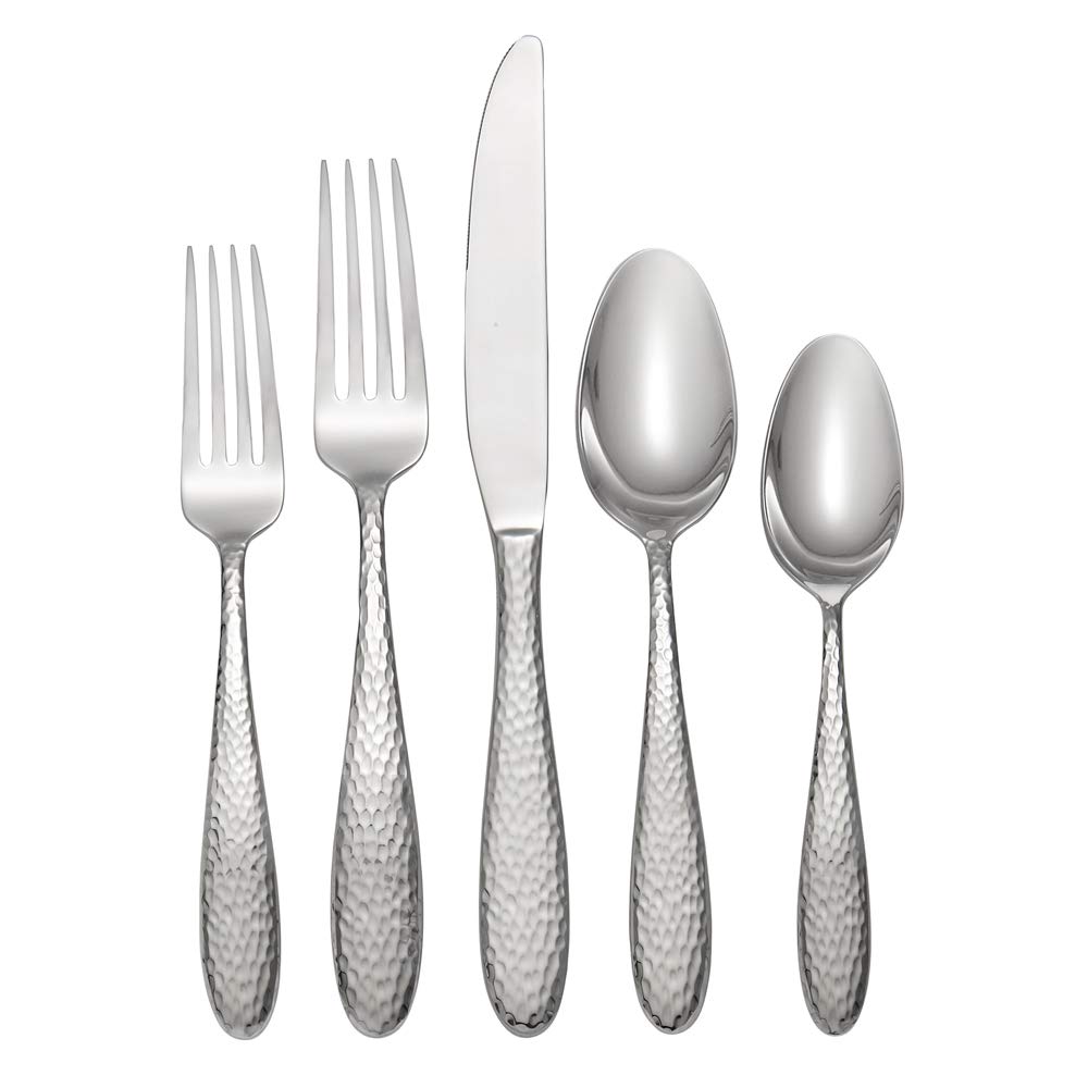 OneidaReyna 20 Piece Set, Service for 4, 18/0 Stainless Steel, Silverware Set, Dishwasher Safe