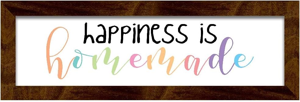 The House Of Memories Happiness is Homemade Home Decorative Wall Decor Wooden Moulding Plaque Living Room Hallway Decoration Frame Gifting Idea (15 x 5)