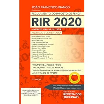 Capa do livro Regulamento Do Imposto De Renda Rir 2020 23º Edição