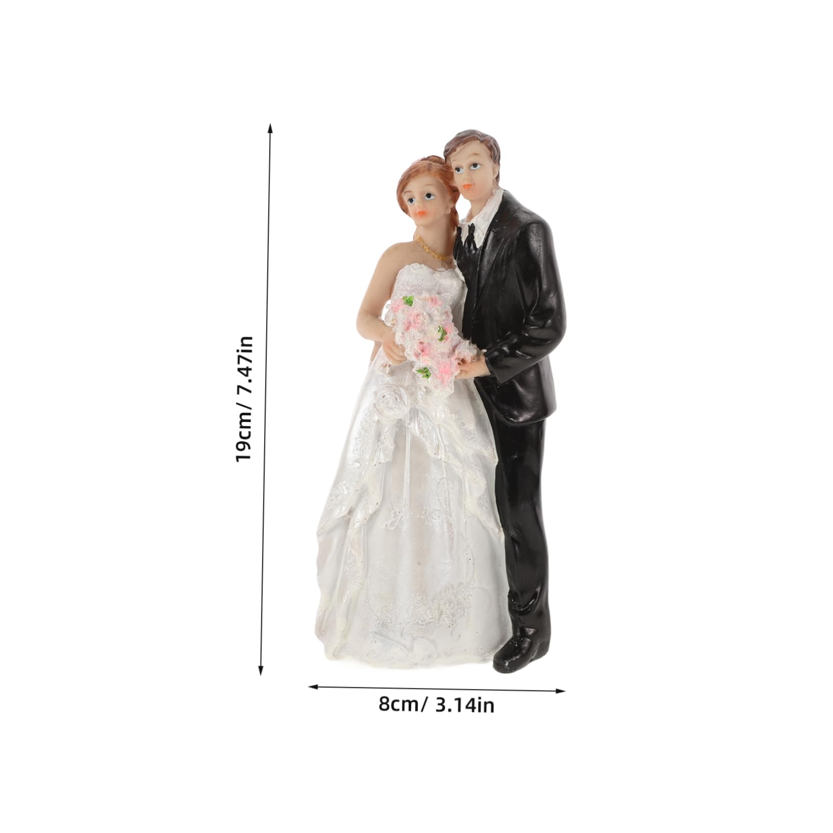 Brautpaar Kuchenfigur aus Kunstharz für Hochzeitstorten | Europa Romantischer Stil, Detailreiche Ausführung, auch Tischdekoration und Geschenk zu Valentinstag