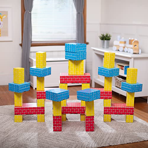 Melissa & Doug Jumbo Extra-Thick Cardboard Building Blocks - 40 Blocks In 3 Sizes - Jumbo Extra-Thick Cardboard Pretend Brick Blocks For Building #TOP6