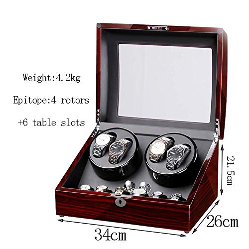 Caja watch winder automática rectangular para un reloj con luz y 5 programas automáticos 4