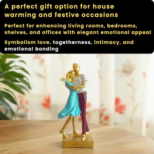 Image of ExclusiveLane 'Dance of Love' Romantic Couple Resin Decorative Sculpture Showpiece (Handcrafted, 25.2 cm) |Home Decoration Items for Living Room, Home Decor Return Gifts for Housewarming Multicolor