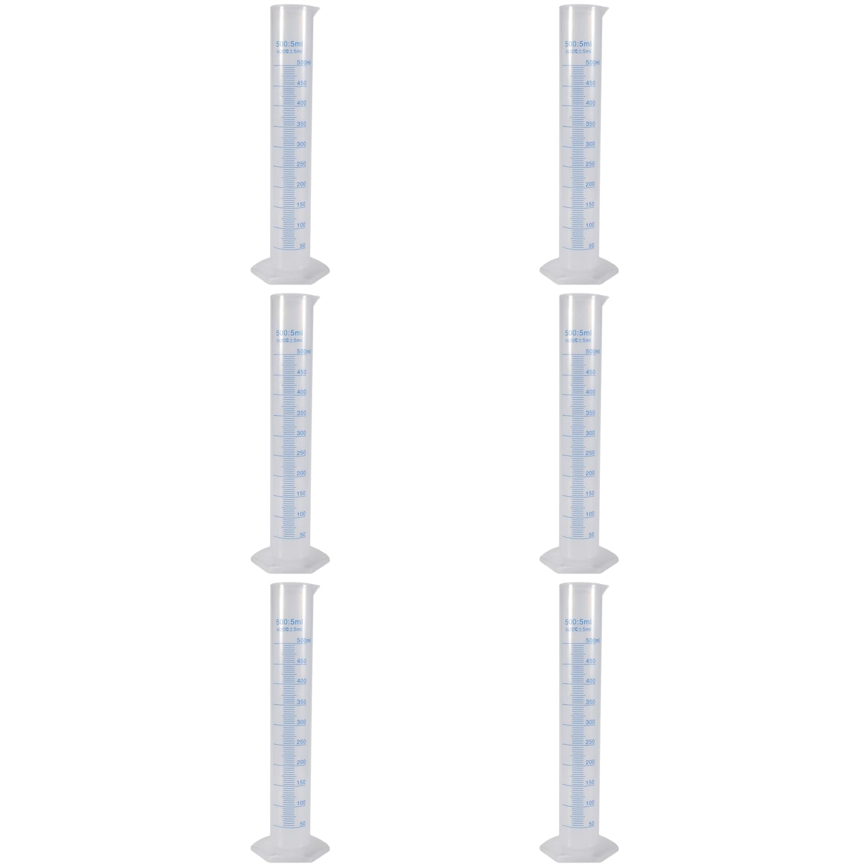 Hndhbfgrt 6X 500 Ml Plastic Transparent Graduated Tube.