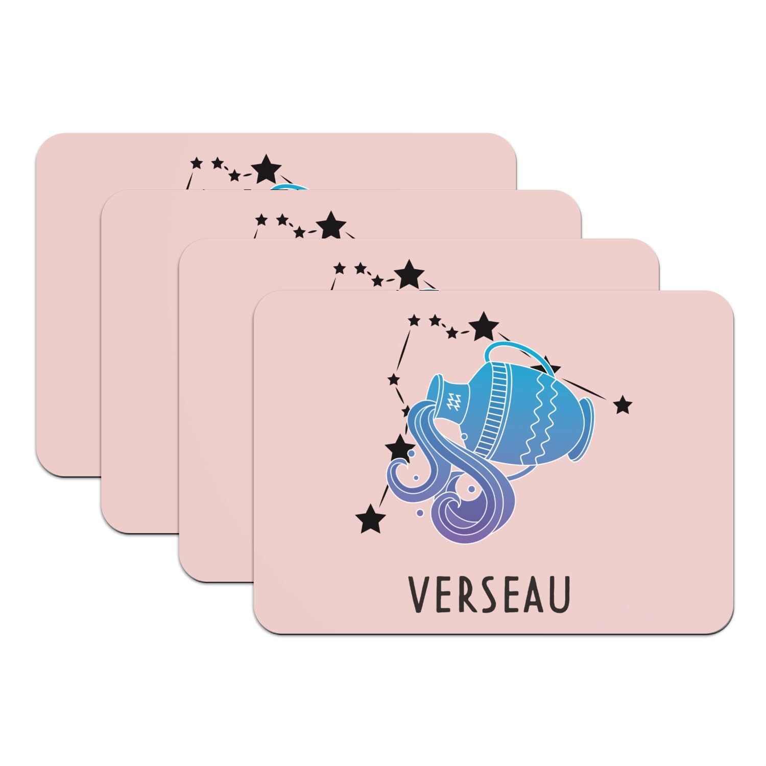 Set de table Verseau rose lot de 4 : le cadeau idéal d'astrologie pour les fêtes