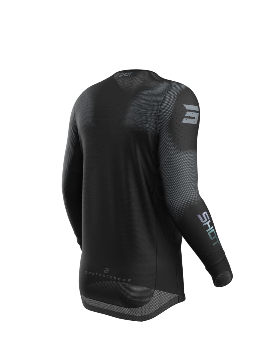 Shot Race Gear Aerolite, maglia da uomo a maniche lunghe, iperventilata, MX/MTB – perfetta per le corse di motocross e mountain bike, con inserti in rete multipli per una ventilazione ottimale durante