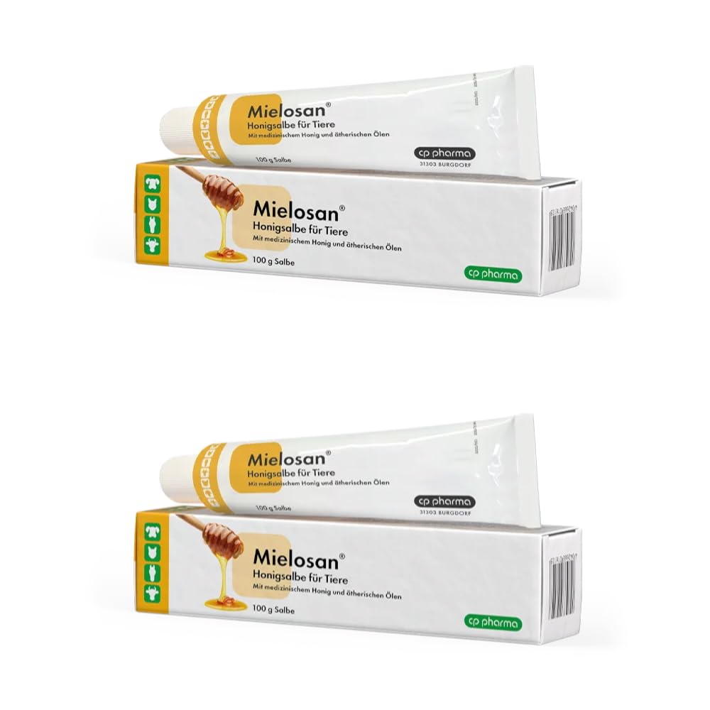 cp pharma Mielosan Honigsalbe | Doppelpack | 2 x 100 g | Pflegende Salbe für Tiere | Mit Honig & ätherischen Ölen