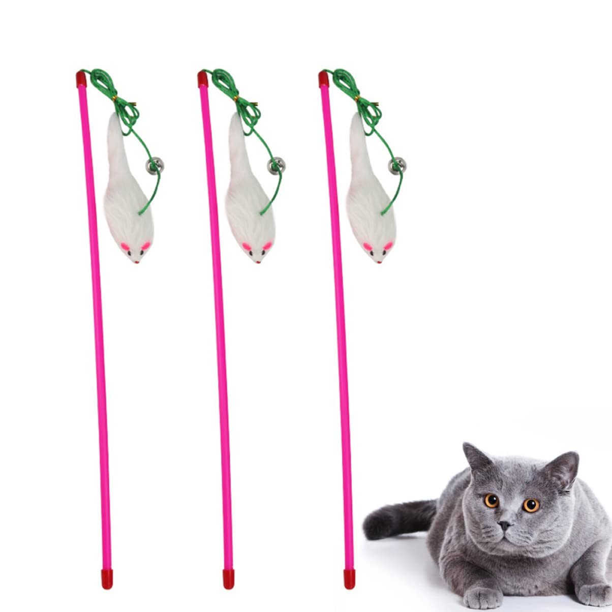 FRCOLOR 15stücke Teiliges Interaktives Katzenspielzeug Mit Plüschmaus Lustiger Teaser Für Katzen Fördert Aktives Spielverhalten Farben Zufällig Stärkt Die Bindung Zu Ihrem Haustier