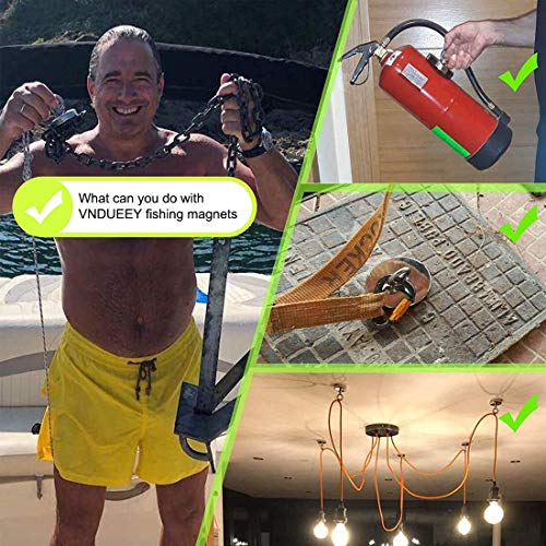 Vndueey Magnet Fishing 1000Lbs(453Kg) Double-Sided Fishing Magnets Neodymium Magnet Fishing Kit Pulling Force With 20M (65 Foot) Durable Rope And Protective Gloves thumb #6