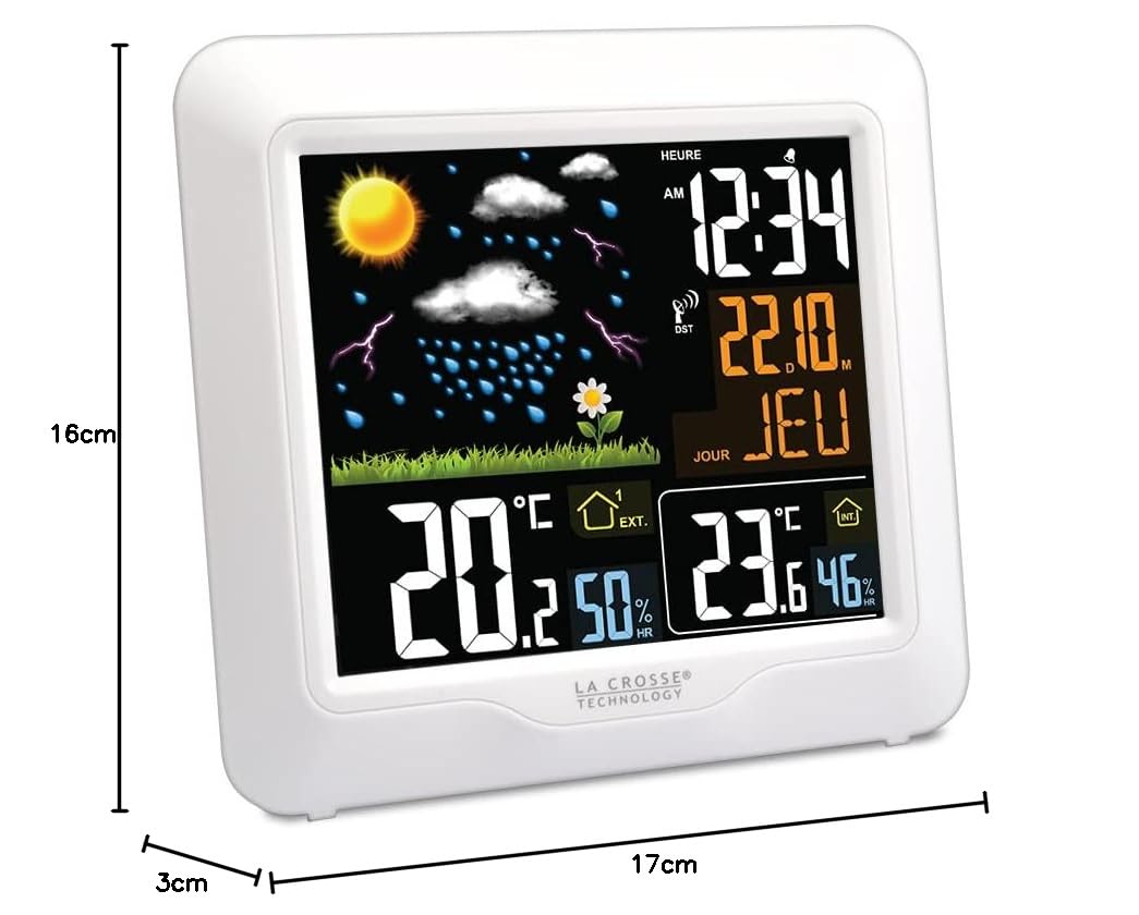 La Crosse Technology - WS6820 Funk-Wetterstation mit farbigem LCD-Display - Weiß
