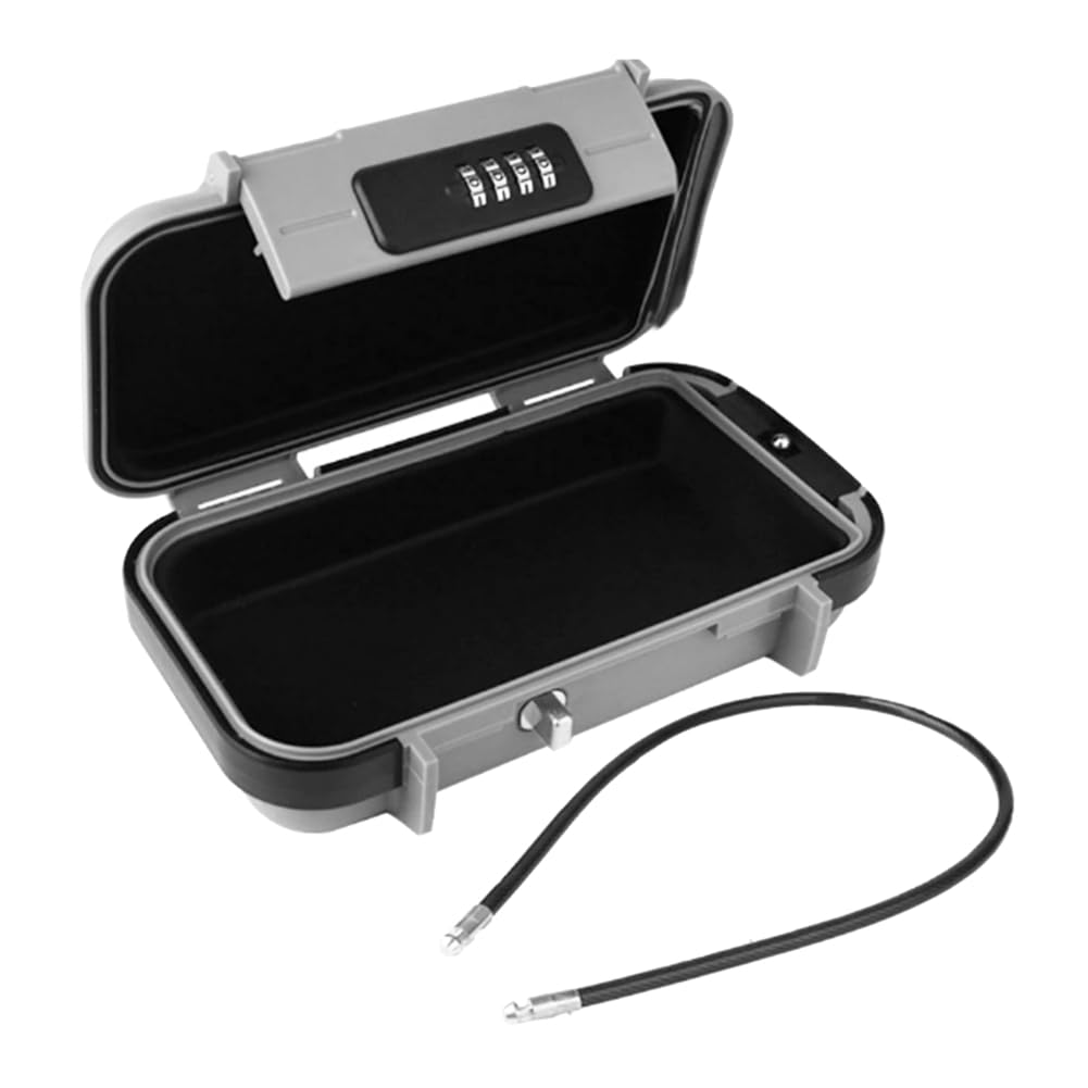 Coffre-fort de voyage portable avec serrure à combinaison – Idéal pour dortoirs, hôtels, plages – Rangement sécurisé pour objets de valeur – Design compact gris