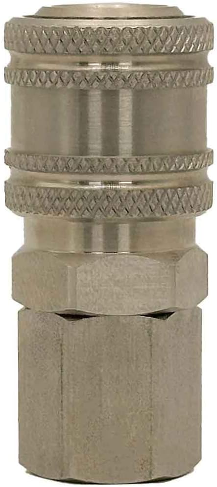 High Performance Air Hose Fittings, Stainless Steel Quick Coupler, Industrial Interchange, I/M Type (1/4"" Coupler x 1/4"" Male Thread NPT)