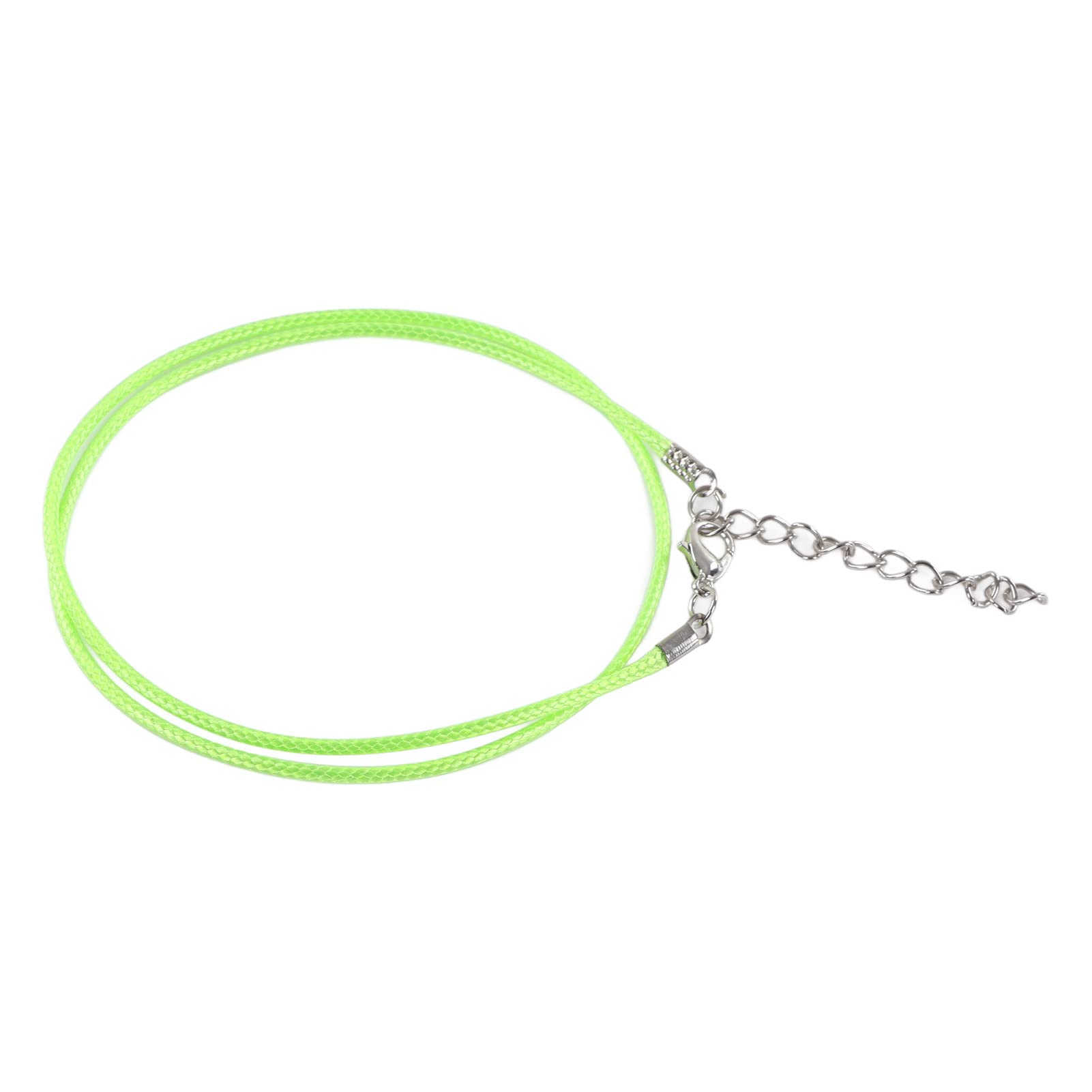 100 szt. Woskowany sznurek do naszyjnika o regulowanej długości DIY naszyjnik ze liny jubilerskiej (Fluorescencyjny zielony)
