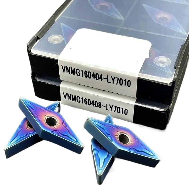 Lathe bits Cutter Inserts 2pcs Carbide VNMG160404/VNMG160408 Turning Tool Blue Flame Series CNC milling Insert(VNMG160404 LY7010)