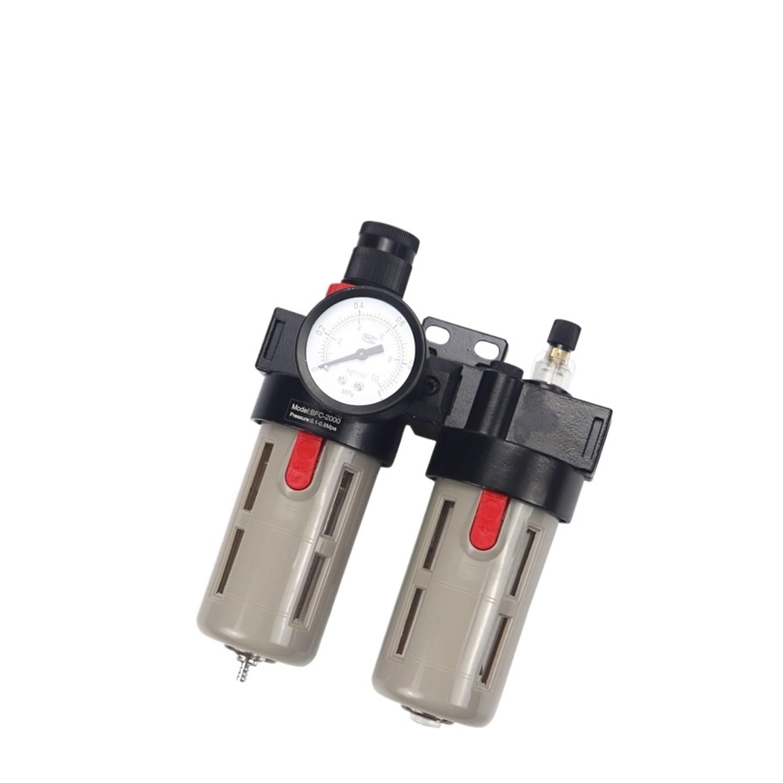 Válvula reguladora de presión Separador de agua y aceite Neumático | Acoplamiento reductor de bomba de aire de filtro(BFC3000-Black)