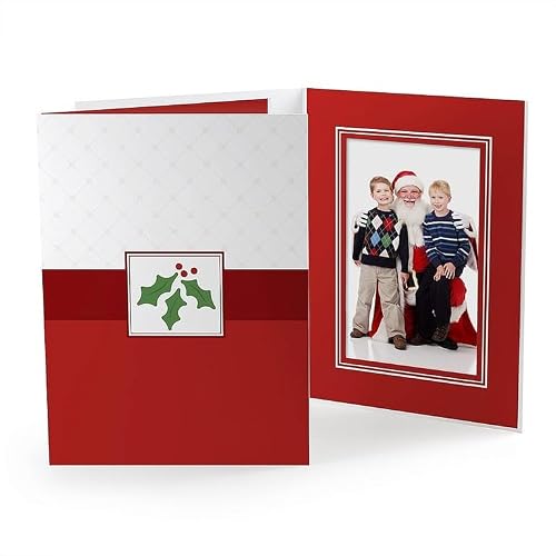 Collectors Gallery Holiday Holly Photo Folder for 4x6 (Portrait) Prints Our Price is for 50 Units - 4x6