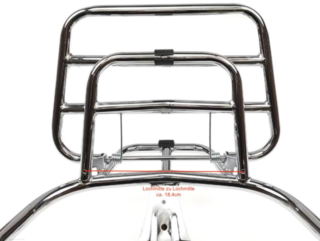 Klappbarer Chrom-Gepäckträger für Vespa Primavera & Sprint 50/125 – Topcase-Halterung