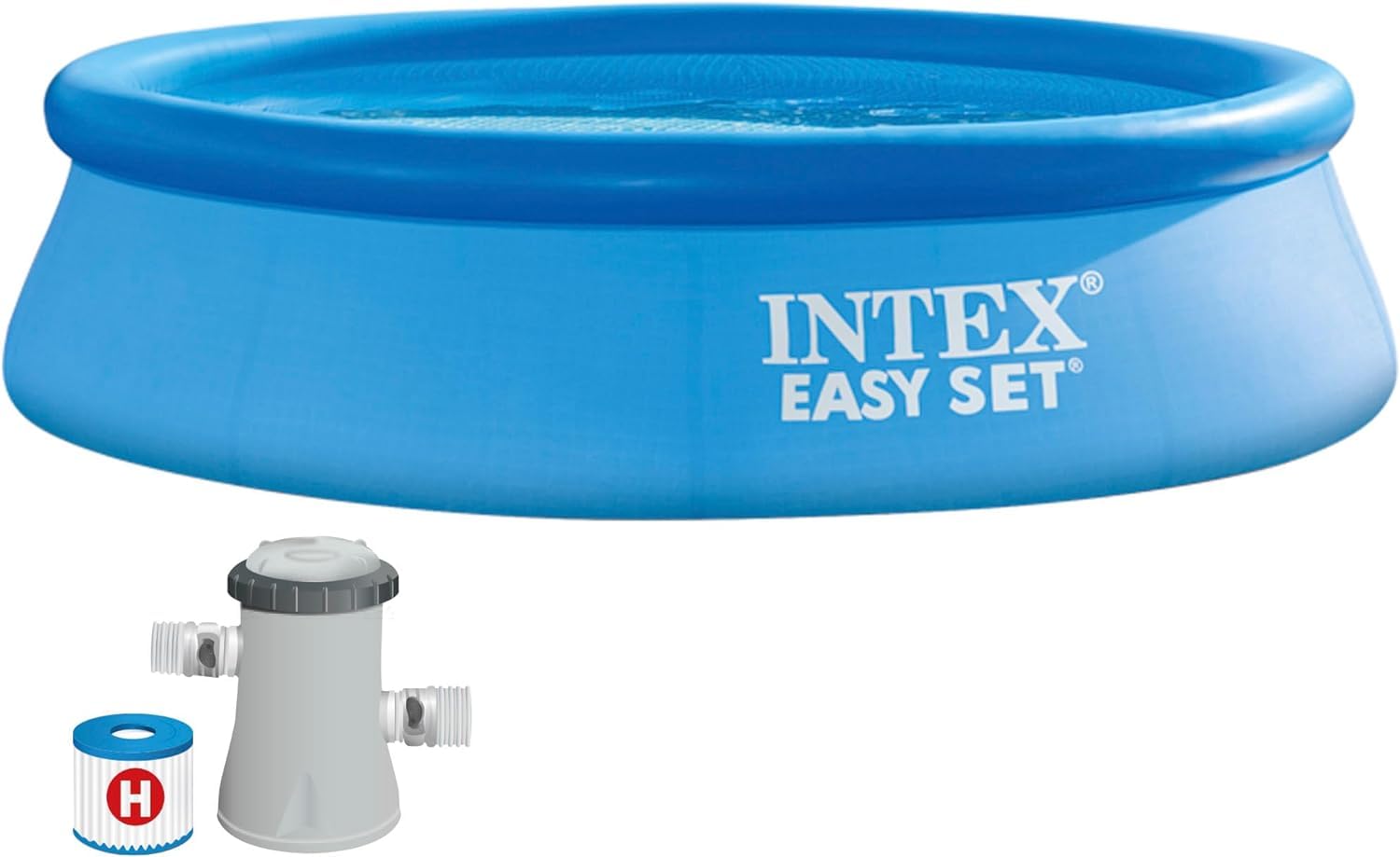 Intex Easy Set Pool - Piscine Hors Terre - Diamètre 305 x 76 cm - avec système de Filtration & bâche Protection pour Piscine autoportante 3m05