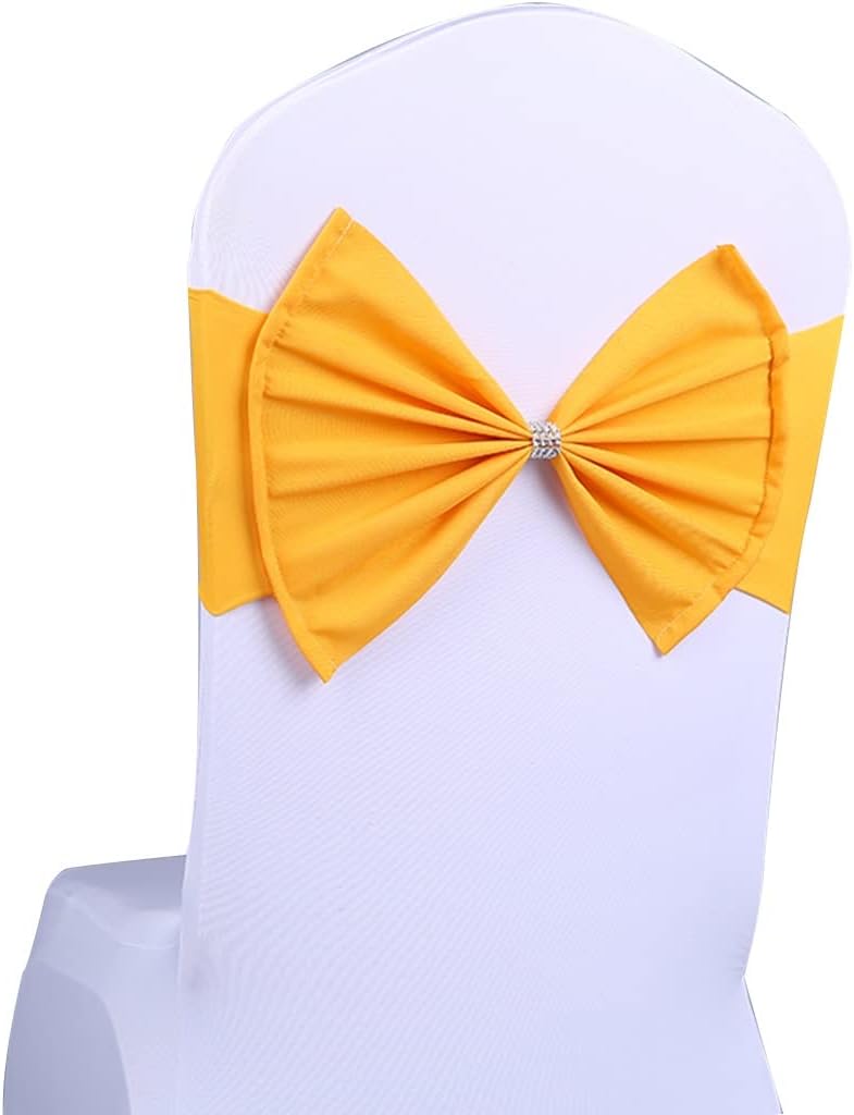 Party Chair Bows 10-50 Pieces Fashion Sequins Diamond Bow Chair Frames Party Celebration Elastic Chair Strap Decorative Ribbon Flower (Color : A Size :10) (J*50)