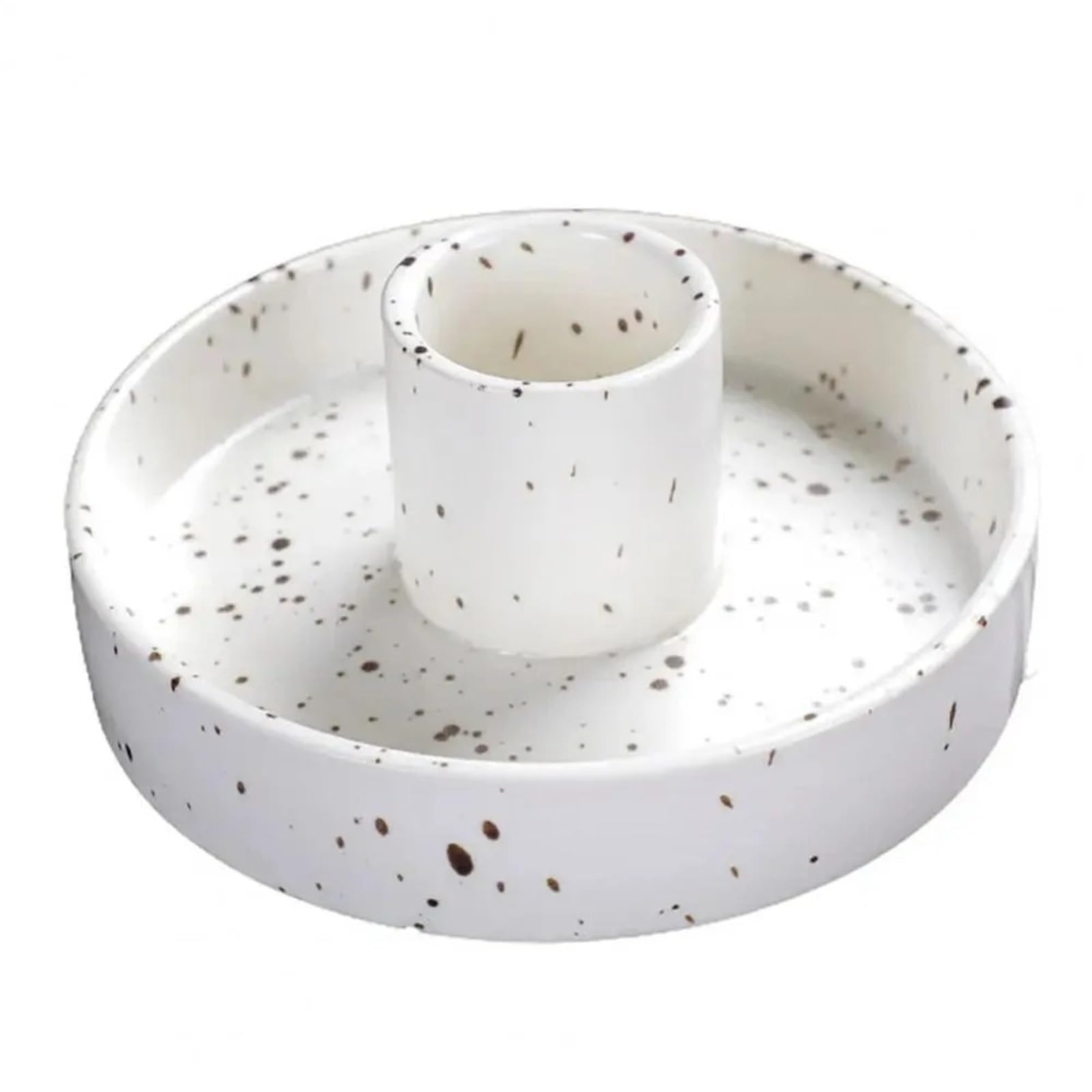1Pair Ceramic Candle Holder Tray Easy To Clean Artistic Candlestick Round Palo Santo Incense Burner Home Decoration for Candle(Color1)