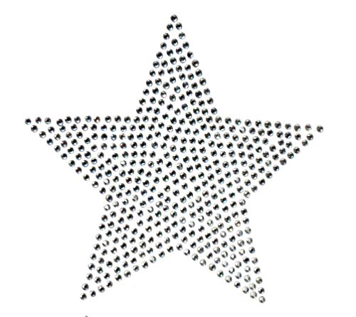 4.5' Star Clear Rhinestone Iron On Hotfix Transfer Star Bling DIY