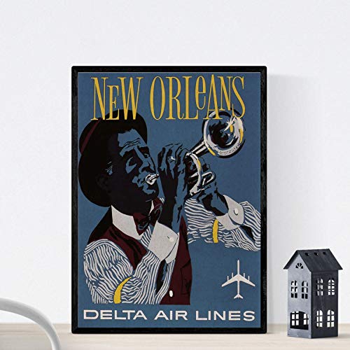 Nacnic Poster vintage. Affiche vintage Amérique. New Orleans Jazz. Format A3 sans cadre