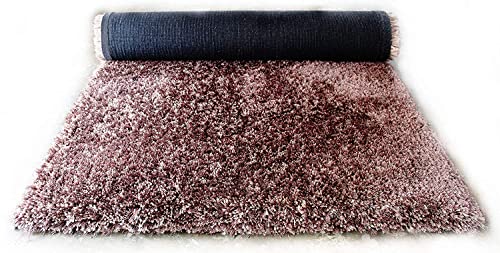 Image of Luxury Shaggy Carpet Solid Plain Fluffy Fur Rectangular Rugs for Bedroom Living Room 3X5 Feet Microfiber & Polyster Modern Interior Floor Mat Brown