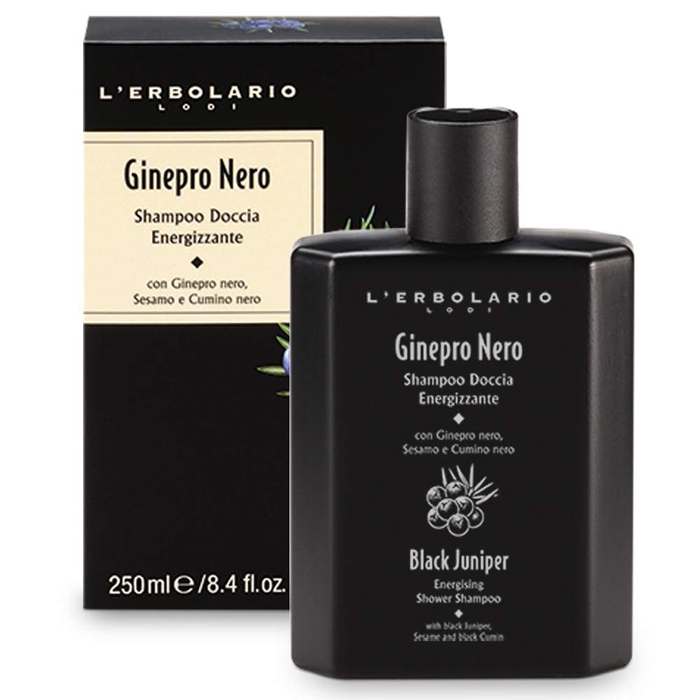 Erbolario - Confezione Regalo GINEPRO NERO DUO - Shampoo Doccia 250 ml + Profumo 15 ml + in OMAGGIO 2 Tisane Funzionali Viropa