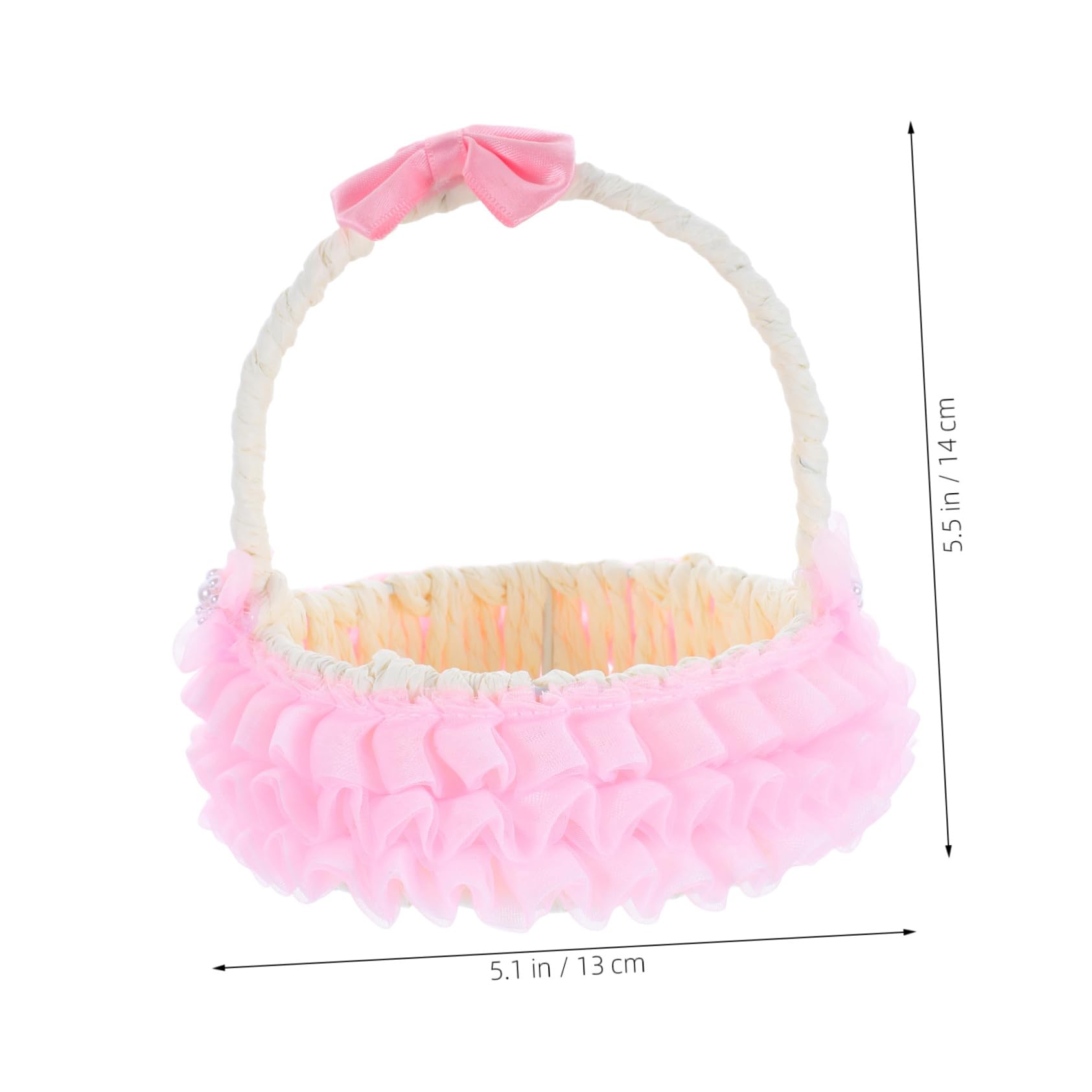 Elegant Bridal Flower Basket Hand Woven Multi Purpose Candy Storage Container with Handle for Wedding Decor Versatile Floral Holder for Ceremony and Events