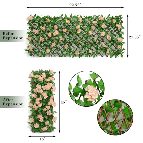Doeworks Expandable Fence Privacy Screen For Balcony Patio Outdoor, 1Pc Faux Ivy Fencing Panel For Backdrop Garden Backyard Home Decorations thumb #1