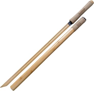 Wooden Sword, Bamboo Sword with Sheath, Iaido Sword, Tang Yoko Sword, Made of Bamboo and ABS, Iaai Practice Sword, Retro, Japanese-Style, Standing Sword, Self Defense, Thick Sword, Practice, Indoor, Muscle Training, Stage Tools, Role Play, Kendo, Wooden Sword, Birthday Present, Gift #11