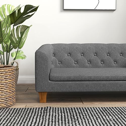 PawHut Sofa für Hunde und Katzen, erhöhtes Sofa für kleine und mittelgroße Hunde, mit abnehmbarem weichem Kissen, einfache Installation, 96 x 60 x 42 cm, Grau