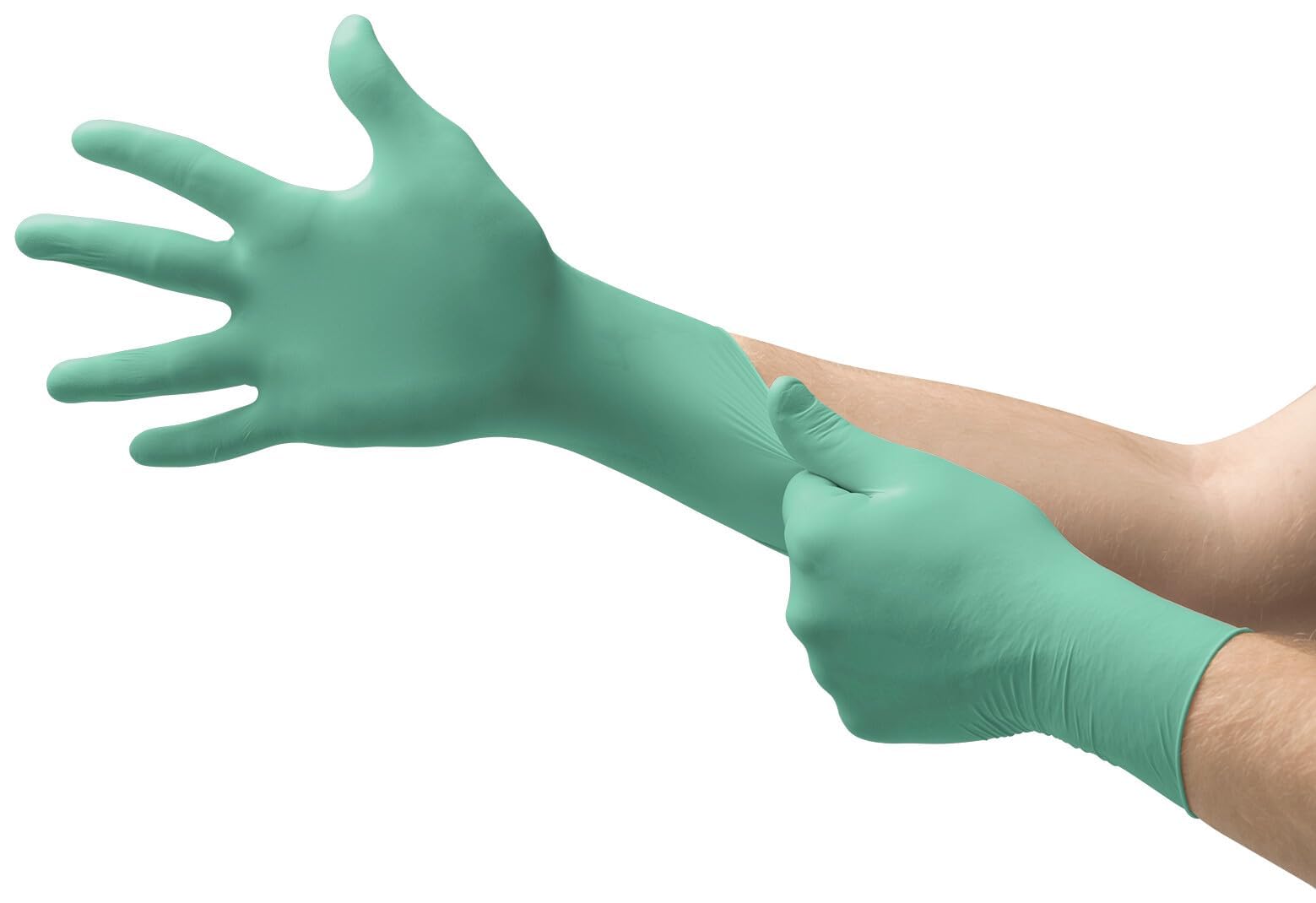 Ansell MicroFlex 25-101 Neoprene Disposable Gloves, Examination Glove, Chemical Resistant, Mechanical Protection, Food Processing, Laboratory, Green, Size L (100 Gloves)