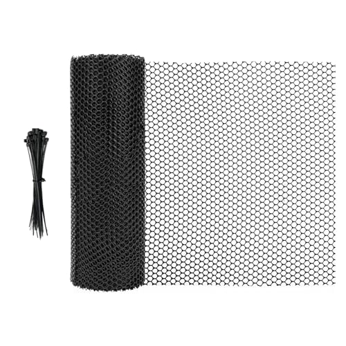 Grillage Plastique Petite Maille 40cm x 10m - Filet Chat Balcon et Grillage a Poule Robuste, Cloture Jardin Polyvalente pour Protection Animaux et Plantes, Noir