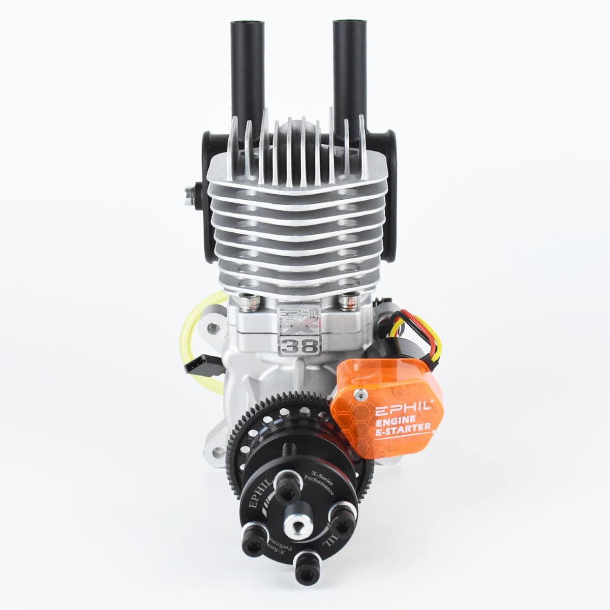 PurAr R/C Model Airplanes 20/38/40/76CC Spark Plug Gasoline Single/Twin Cylinder Engine-X Series (38cc-PRO Single Cylinder Rear Type), Silver