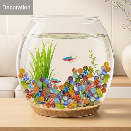 meizhouer Glass Marbles for Kids: Chinese Checkers Replacements Marble Games for Kids 8-12 Travel Home School - Game Birthday Marble Games Patterns for Girls Boys (6 Pack of Colored) - Thumbnail 7