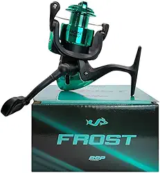 Molinete Frost Acqua 3000, 3 Rolamentos, Drag 6 Kg, Verde e Preto, Jaú Pesca