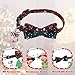 Quilax 4Pcs Christmas Cat Collars with Bow tie and Bell, Adjustable Holiday Cat Bowtie Plaid Patterns, Snowflake Collar for Kitty Kitten Adult Cats, Pet Supplies for Christmas