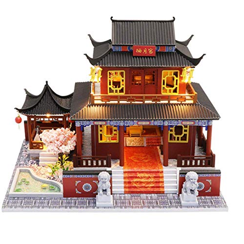 DIY-Puppenhaus-Modell Der Antiken Stadt Im Chinesischen Stil Mit Led-Licht Miniatur-Puppenhaus-Bausatz Mit Möbeln…
