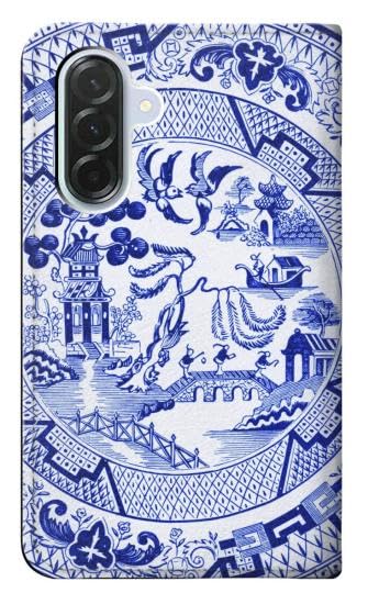 Housse Samsung Galaxy A36 cuir Willow Pattern au raffinement unique