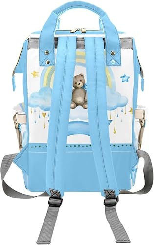 Miniatura 2 de Mochila de pañales personalizada para niñas, niños, recién nacidos, osos, regalo lo mejor espaciosa bolsa de pañales impermeable para hombres y