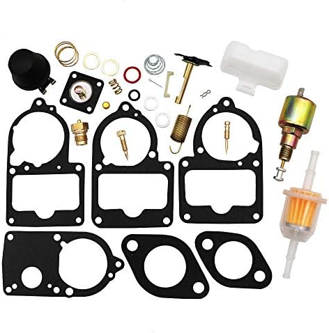 KIPA Carburetor Rebuild kit For VW SOLEX Brosol Bocar 28 30 34 PICT-3 Stock Carburetor Repair, With Float & 12V Cut off Valve Solenoid