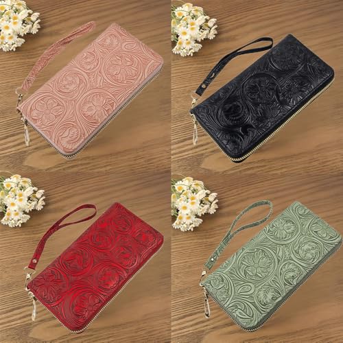 Vintage Carved Wallet Fashionable Zipper Wallet Lightweight Printed Wallets Hand Held Bag That Can Hold Mobile Phone Keys2