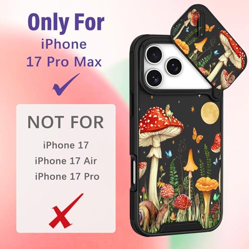 Image of Funermei for iPhone 17 Pro Max Case - Women Girls Cute Phone Cover Pretty Girly Aesthetic Black Butterfly Unique Design with Slide Camera Cover and Dual Protection Funda for iPhone 17 Pro Max Case