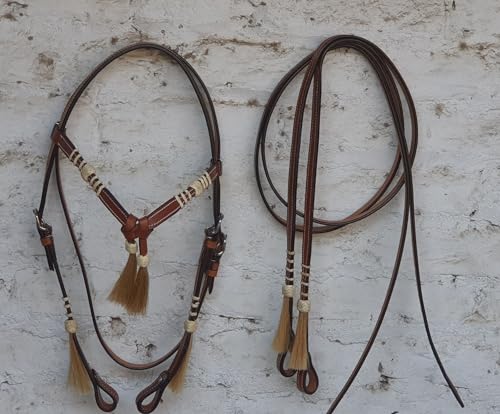EQUESTRIAN UNIVERSE Leather Bridle Western Tack Full Grain Leather Adjustable