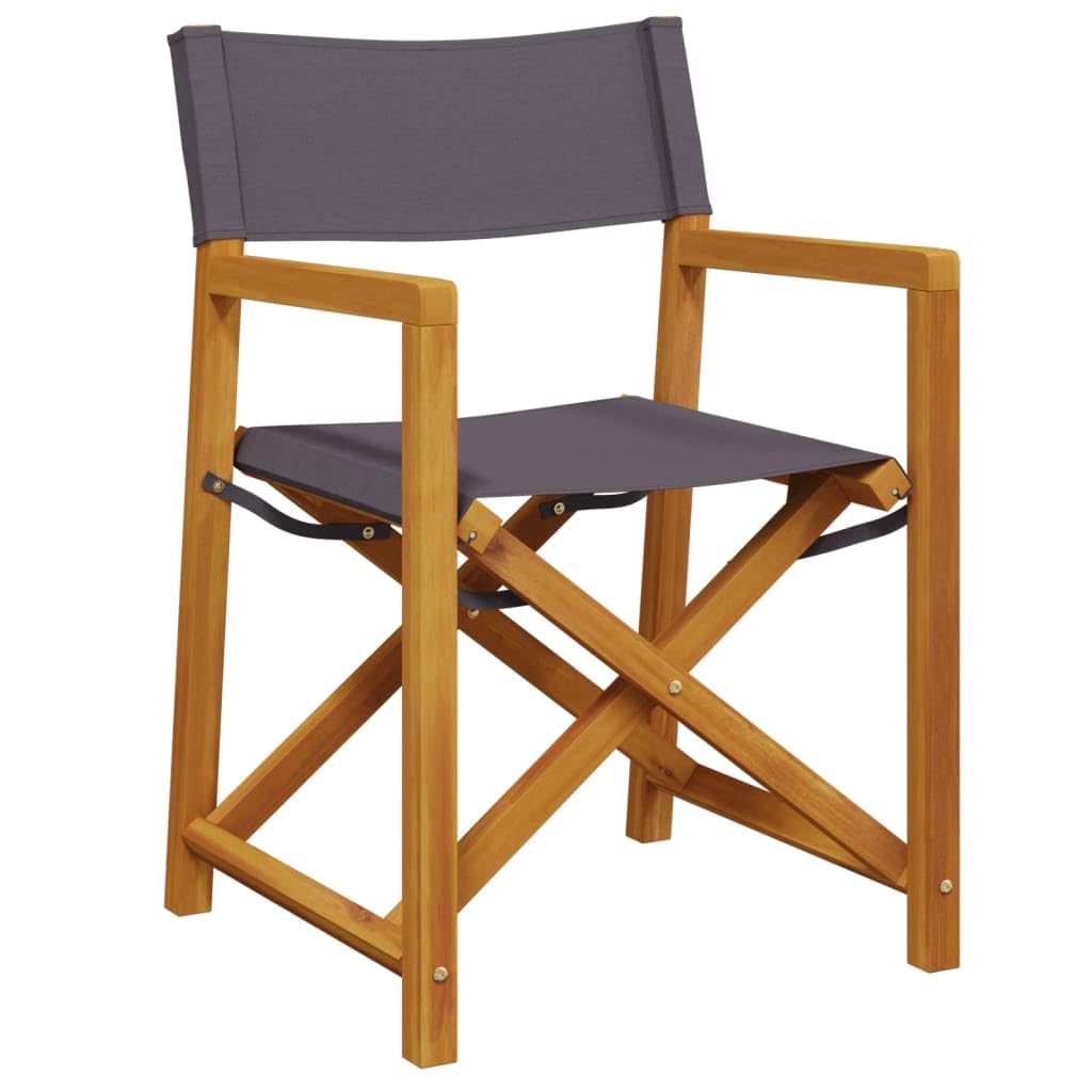 vidaXL Klappbare Gartenstühle 6 STK., Gartenstuhl mit Holzrahmen, Klappstuhl für Garten Balkon, Regiestuhl Campingstuhl Stuhlset, Modern, Dunkelgrau Stoff